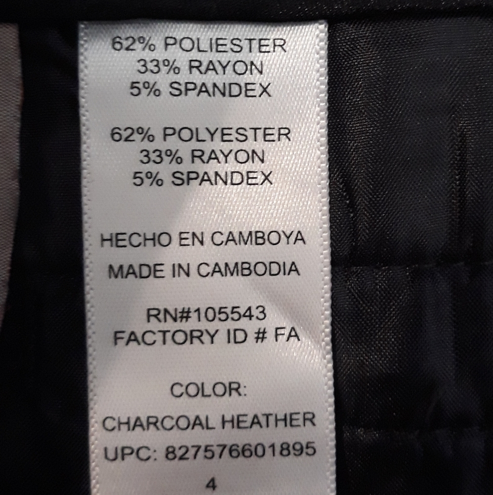 Daisy Fuentes Wide Leg Dress Pants - Size 4 Classic Charcoal Gray Pants - Picture 6 of 9